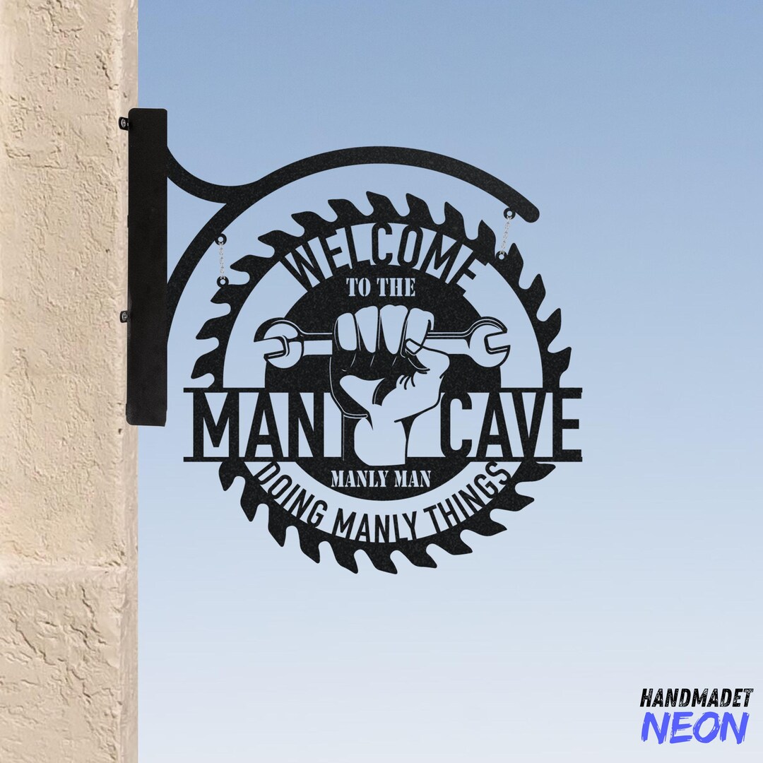 Personalized Man Cave Garage Hanging Sign, Garage Mechanic Outdoor ...