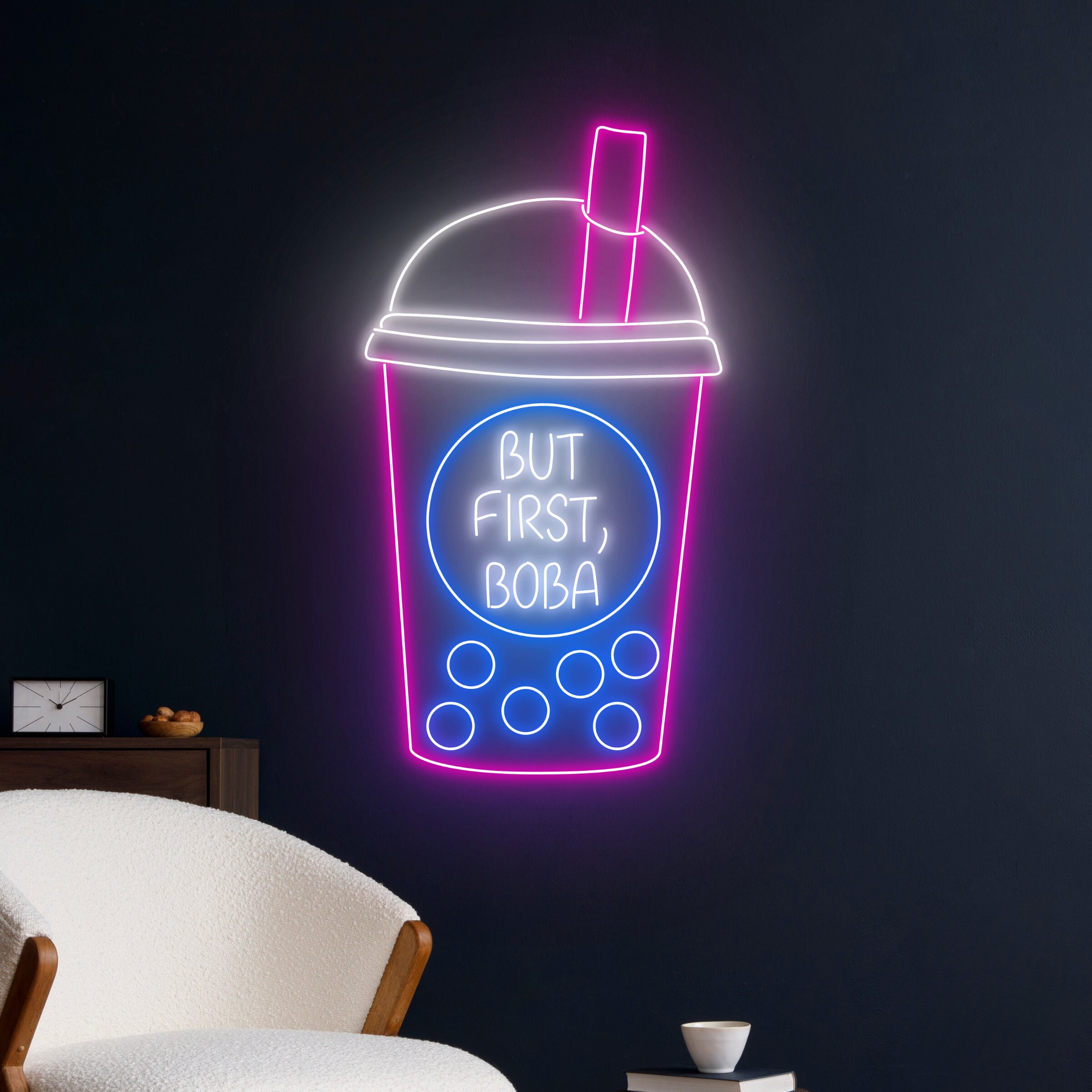 But First Boba Neon Sign, Boba Tea Neon Light, Milk Tea Led Sign, Tea ...