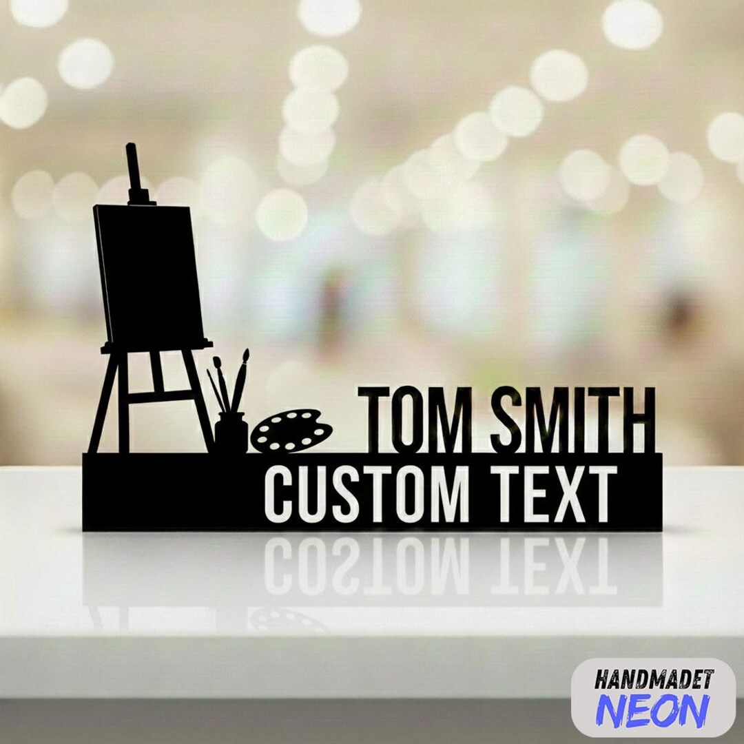 Artist Metal Name Plate: Custom Desk Name Sign, Studio Office Plate ...