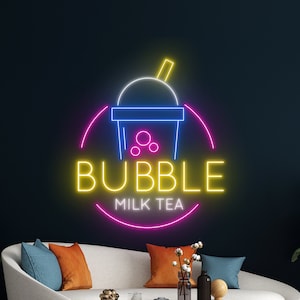 Bubble Milk Tea Neon Sign, Boba Tea Neon Light, Milk Tea Led Sign, Tea Drink Led Light, Room Wall Decor, Open Neon Light, Coffee Led Sign