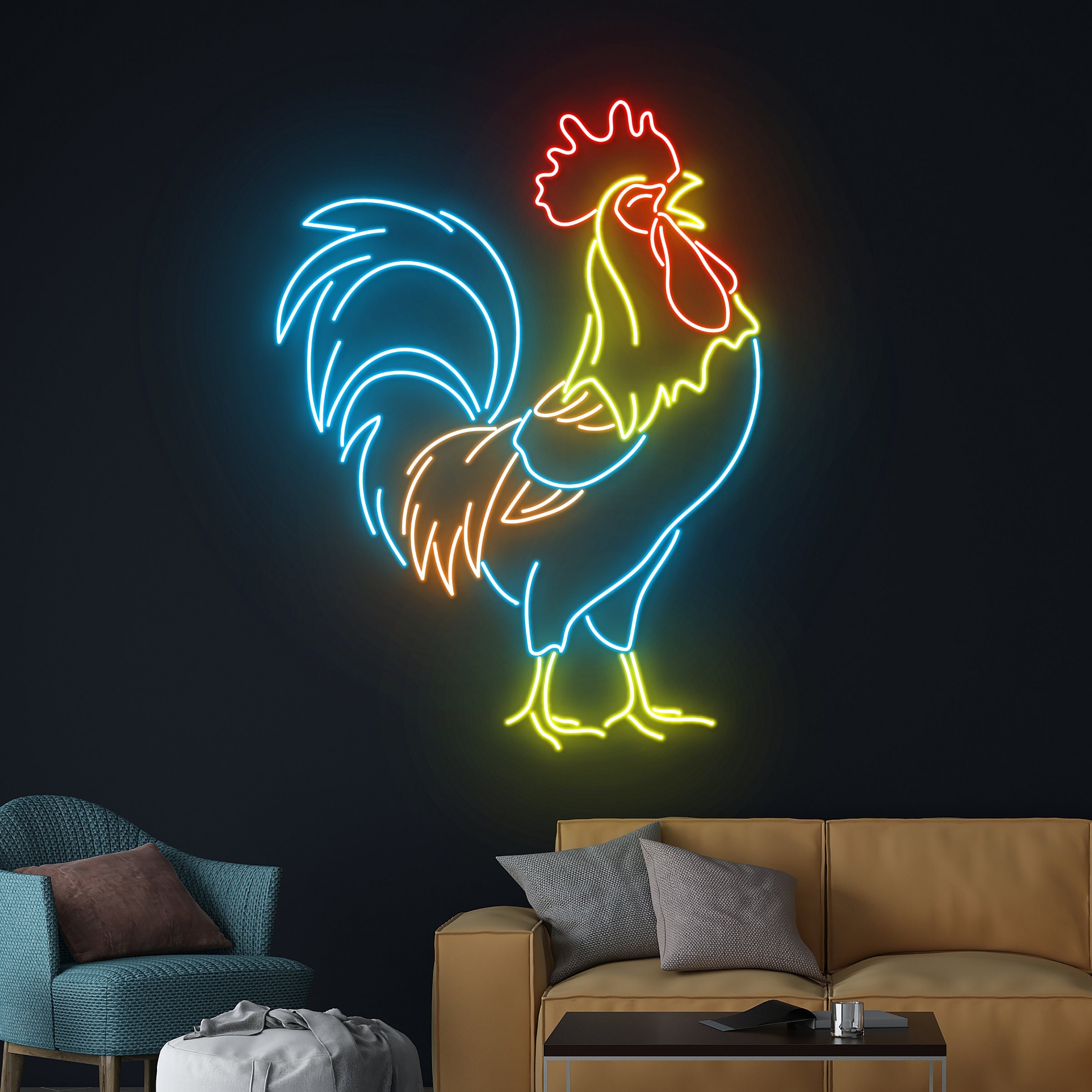 Rooster Neon Light, Chicken Led Light, Rooster Led Sign, Chicken Neon ...