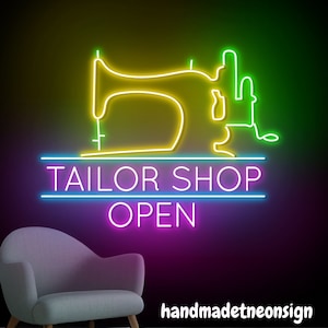 Tailor Shop Open Neon Sign, Sewing Led Sign, Tailor Led Light, Clothes Neon Light, Clothing Store Shop Wall Art, Tailor House Wall Decor