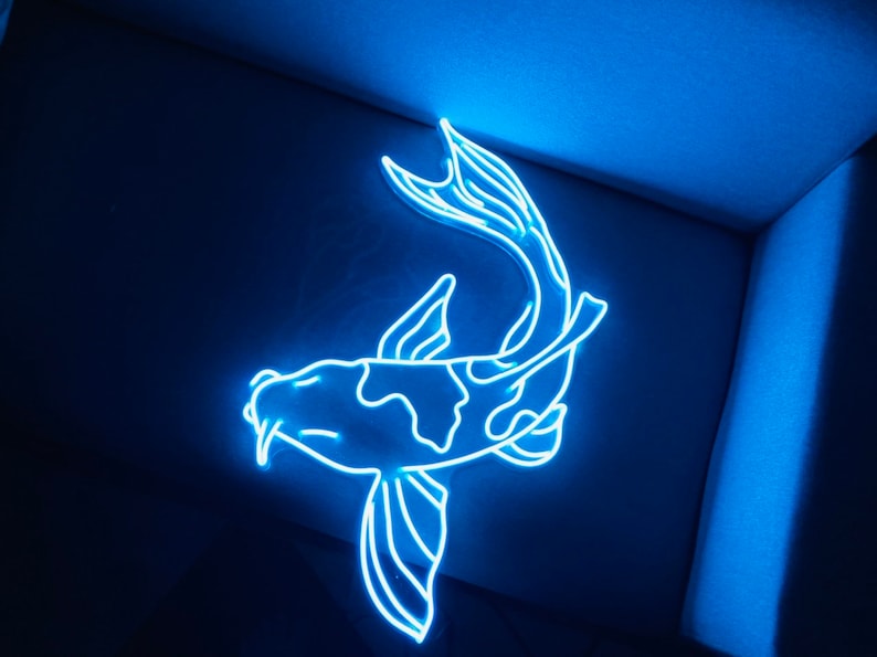 Koi Fish Led Sign Koi Fish Neon Sign Wall Decor Game Room - Etsy
