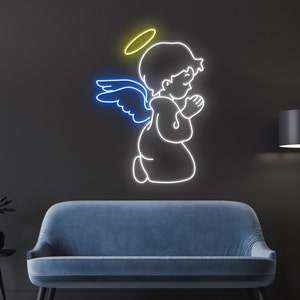 Angel Neon Sign, Guardian Neon Sign - Custom Neon Sign/ Personalized Neon Sign | Angel Body Led neon sign / Custom Neon Sign
