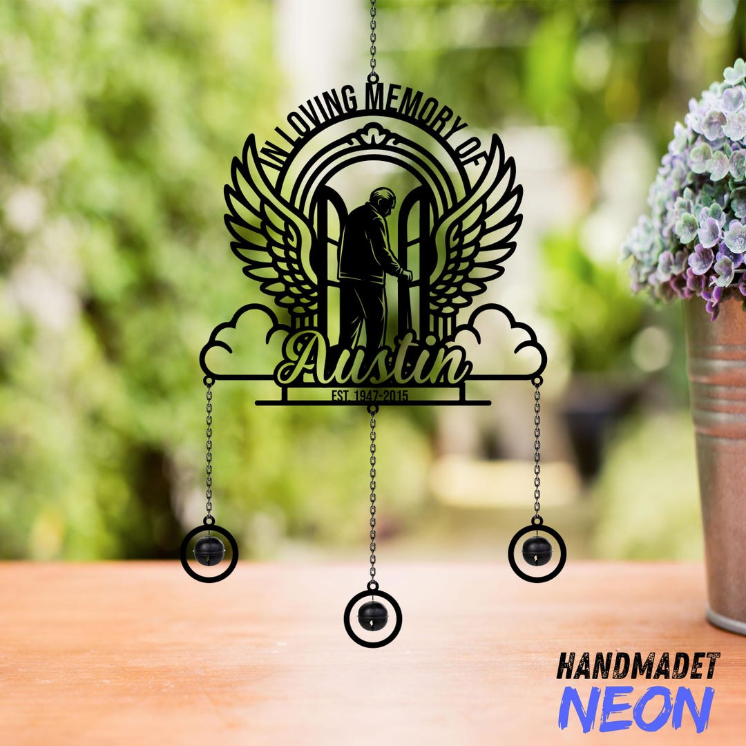 Wind Rattles Personalized Dad Memorial Metal Wind Chimes Rattle, Custom Grandpa ...