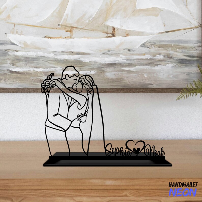 Custom Wedding Table Decor, Anniversary Metal Shelf Decor Home, Couple