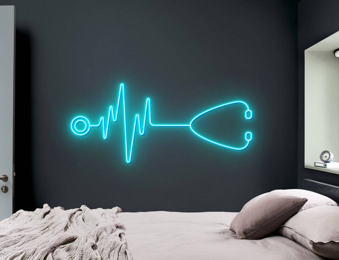 Stethoscope Neon Sign Stethoscope Led Sign Wall Decor Etsy