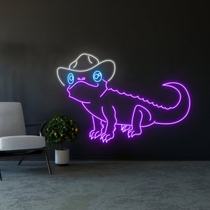 Cowboy Lizard Neon Sign, Cowboy Lizard  Led Signs, Cowboy Lizard Led lights, Cowboy Lizard , Cowboy Lizard Neon Sign, Father's Day Gifts