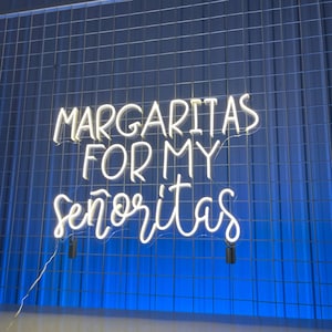 Margaritas For My Senoritas Led Sign, Margaritas For My Senoritas Led Lights, Margarita Cocktail Neon Sign, Custom Neon Sign, Margarita Sign