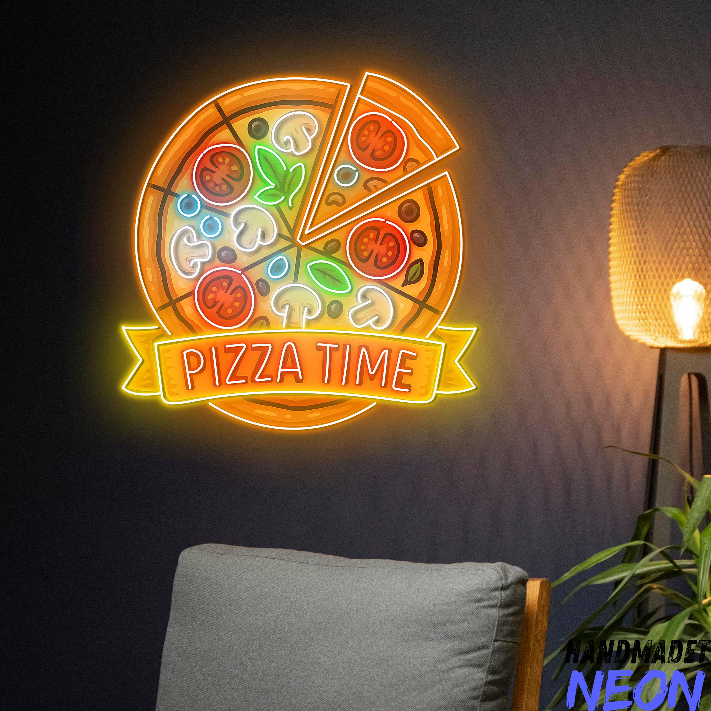 Enseigne Néon LED Personnalisée Pizza – Signe Luminueux Pizzeria, Restaurant, Cuisine, Décor Murale Sur Mesure