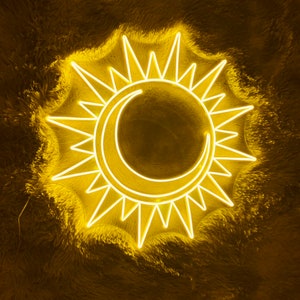 Sun and Moon Led Sign, Sun and Moon Neon Sign, Wall Decor, Sun Moon ...