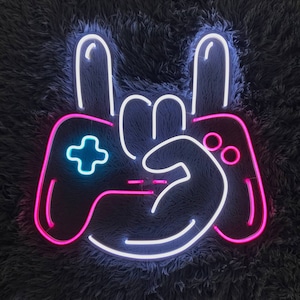 Game Controller Neon Sign, Game Zone Led Sign, Game Led Sign, Custom Neon Sign, Game Room Neon, Home Decor, Game Neon Sign