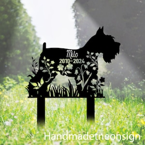 Custom Miniature Schnauzer Dog Memorial Stake, Dog Metal Stakes Sign, Dog Grave Marker Stake, Dog Garden Stake, Yard Stake Outdoor Decor