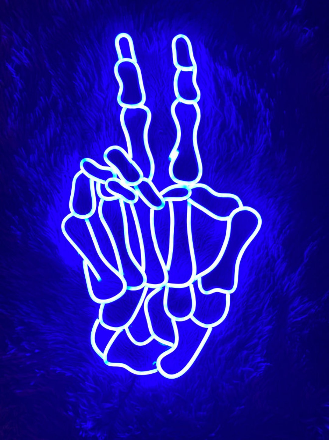 Peace Hand Neon Sign Peace Hand Led Sign Peace Hand Led Etsy
