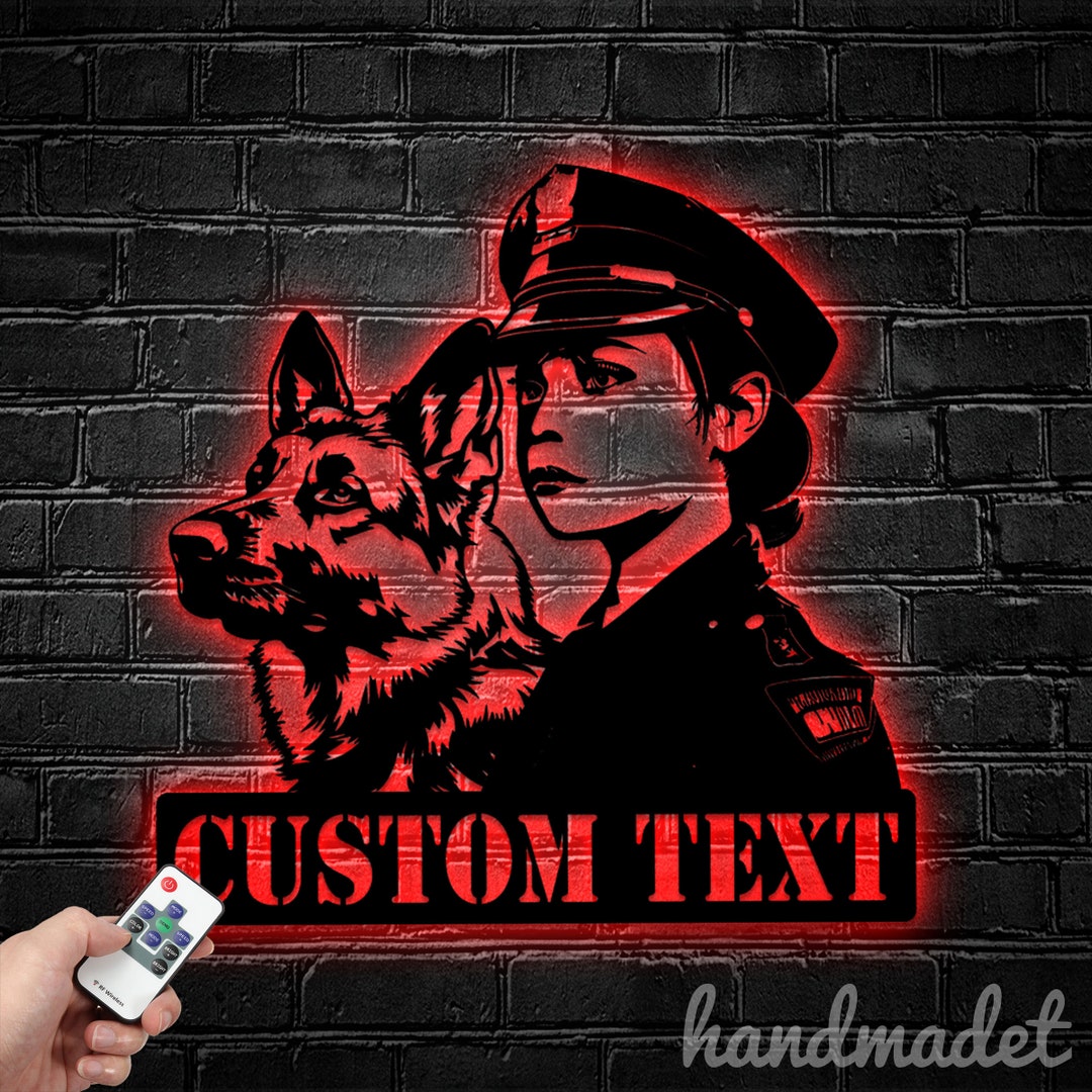 Personalized Female Policeman Metal Sign, Police Officer Metal Light, K ...