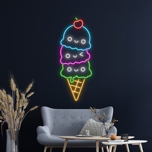 Ice Cream Neon Sign, Ice Cream Led Sign, Ice Cream Led Sign, Custom Neon Sign, Home Decor, Bar Neon Sign, Entrance way decor