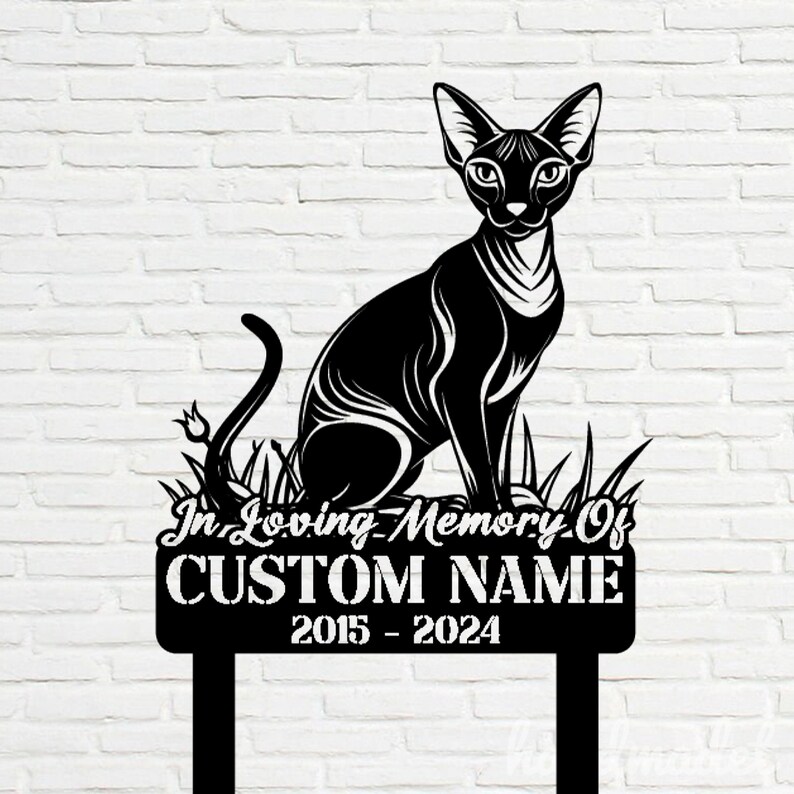 Custom Cornish Rex Cat Memorial Stake Metal Sign - Personalized Cornish ...