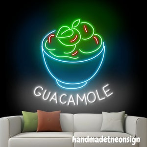 Guacamole Neon Wall Sign, Guacamole Led Wall Light, Mexico Food Led Wall Sign, Traditional Food Neon Wall Light, Restaurant Decor