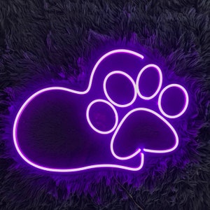 Insegna al neon zampa, luce al neon zampa di cane, insegna a led zampa di gatto su misura, luce a led per animali domestici, regalo amante degli animali domestici, insegna al neon amante degli animali, insegna al neon del negozio di animali