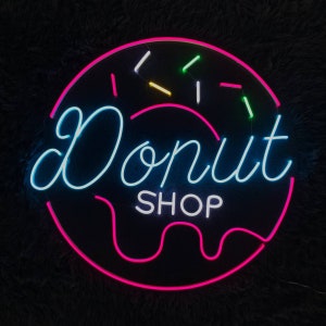 Donut Shop Led Sign, Donut Neon Light, Donut Neon Sign, Donut Shop Led Light, Room Wall Decor Sign, Donut Decor, Donut Shop Led Light