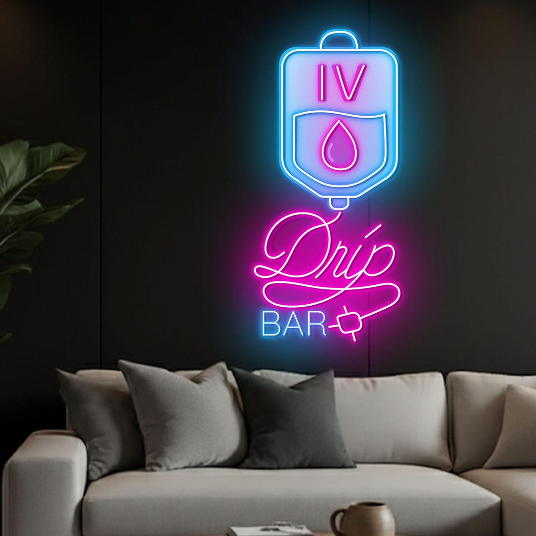 IV Drip Bar Neon Sign, Hydration Station Led Light, IV Therapy Clinic ...