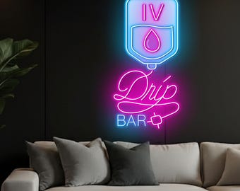 IV Drip Bar Neon Sign, Hydration Station Led Light, IV Therapy Clinic LED Light, Custom Neon Sign, Wellness Clinic Decor, Beauty Spa Decor