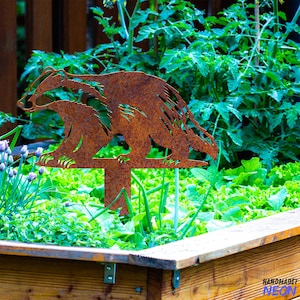 Custom Badger Rusty Metal Stake, Badger Rusty Stake Metal, Badger Metal Stake, Badger Stake For Garden, Animal Yard Stake Outdoor Decor