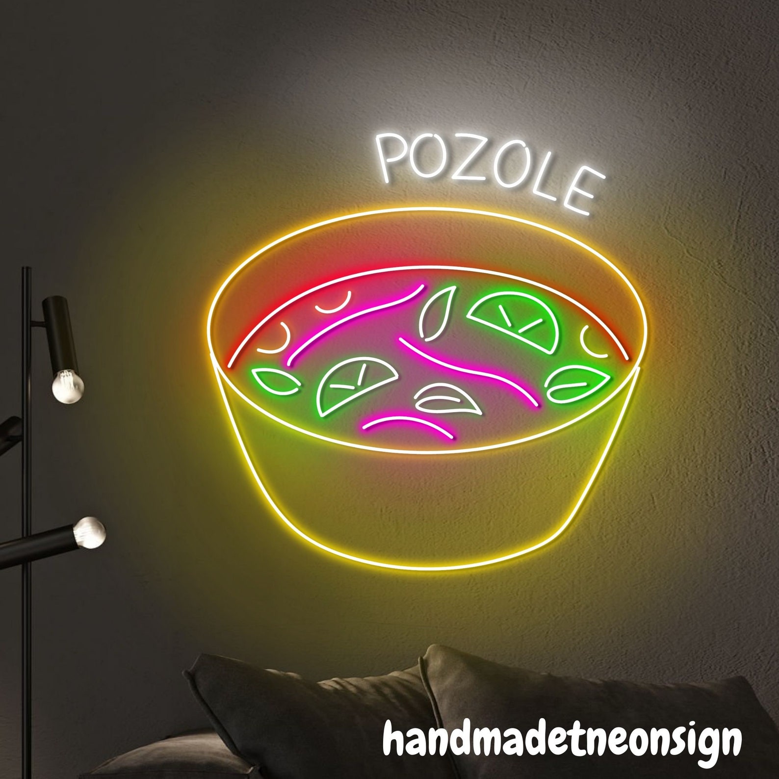 Pozole Neon Wall Sign, Pozole Led Wall Light, Mexico Food Led Wall Sign ...