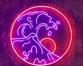 Sun Wave Neon Sign, Sunset Led Sign, Wall Decor, Sunrise Neon Sign, Custom Neon Sign, Decoración navideña, Sun Wave Led Lights, Mejores regalos