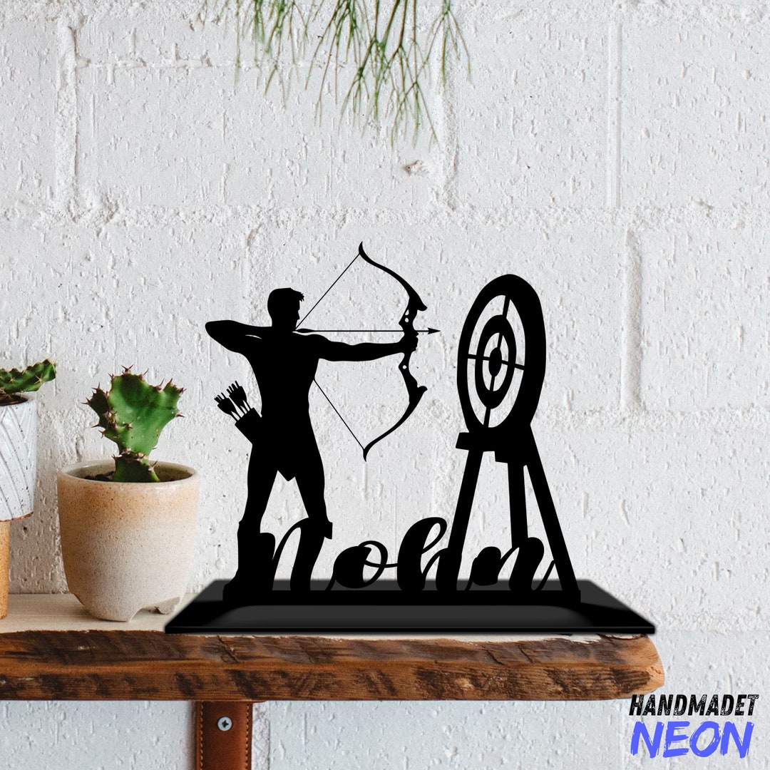 Custom Archery Table Decor Archery Player Metal Shelf Decor Home ...