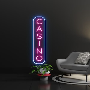 Vertical Casino Led Sign, Vertical Casino Led Sign, Wall Decor, Casino Neon Sign, Custom Neon Sign, Vertical Casino Led Sign, Neon Sign
