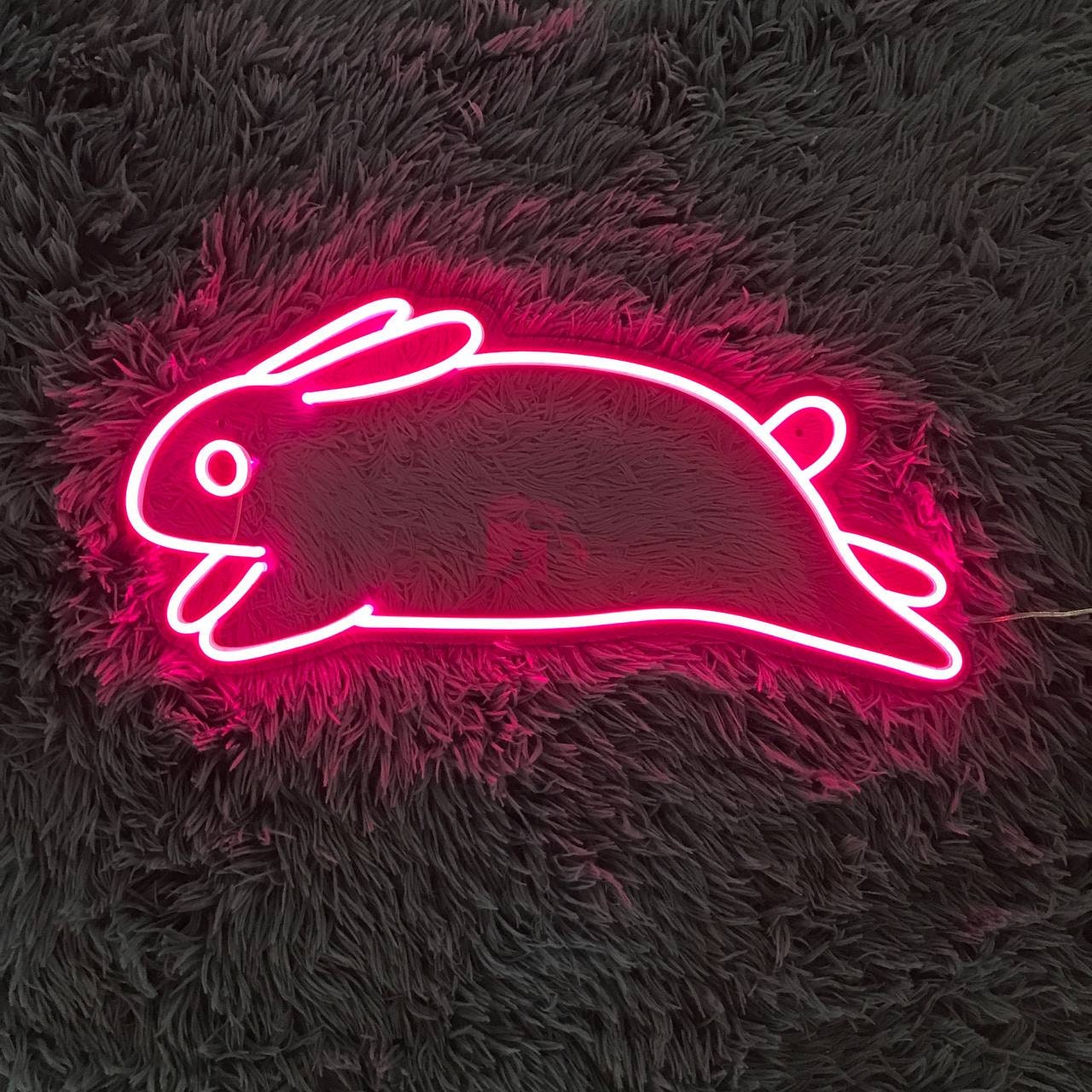 Jumping Bunny Rabbit Neon Sign, Jumping Rabbit Light Up, Bunny Rabbit Sign, Rabbit Nursery Bedroom Decor, Nursery Bedroom Decor