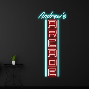 Custom Name Arcade Neon Sign, Personalized Text Arcade Neon Light, Arcade Led Light, Arcade Led Sign, Game Room Wall Decor, Gamer Neon Light