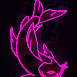 The Koi Fish Led Sign, Koi Fish Neon Sign, Wall Decor, Game Room Neon
