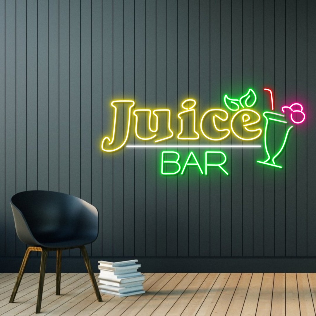 Juice Bar Led Sign, Bar Neon Sign, Wall Decor, Juice Neon Sign, Custom Neon Sign, Shop Led Sign