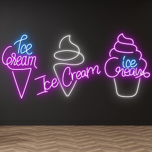Ice Cream Neon Sign, Ice Cream Led Sign, Ice Cream Led Sign, Custom Neon Sign, Home Decor, Bar Neon Sign, Ice Cream Lovers