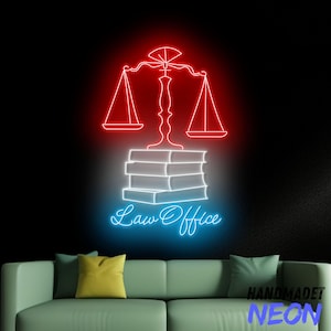 Law Office Neon Sign, Lawyer Led Sign, Justice Scales Led Light, Law Book Neon Light, Law Firm Wall Art Light, Lawyer Office Wall Decor