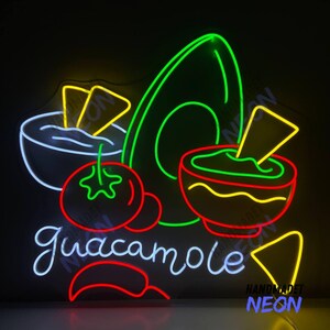 Guacamole Mexico Neon Sign, Mexican Guacamole Led Sign, Guacamole Led Light, Guacamole Food Wall Art, Mexican Restaurant Wall Decor