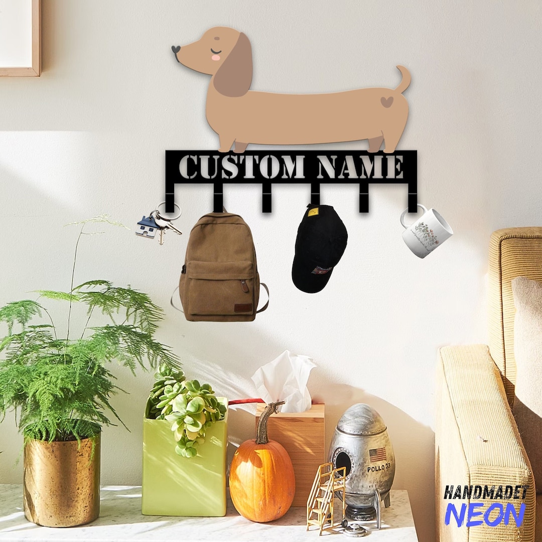 Picture of Custom Dachshund Coat Rack Wall Hanger, Dog Metal Wall Hooks, Dog ...
