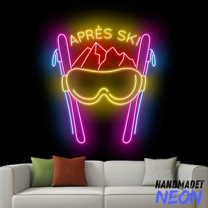 Apres Ski Neon Sign, Skiing Led Sign, Ski Goggles Neon Light, Ski Pole Led Light, Skiing Light For Skiing Club Wall Art, Home Wall Decor