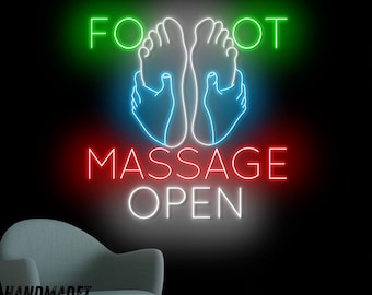 Acupressure Massage Neon Sign, Foot Massage Open Led Sign, Massage Neon Light, Spa Led Light, Massage Wall Art, Spa Massage Wall Sign