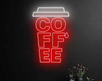 Coffee Neon Sign, Coffee Cup Neon Light, Coffee Shop Led Light, Custom Neon Sign, Coffee Shop Decor, Cafe Wall Art Gift
