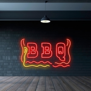 Barbecue Neon Sign, BBQ Party Neon Sign, Custom Neon, Sign for Bar Home