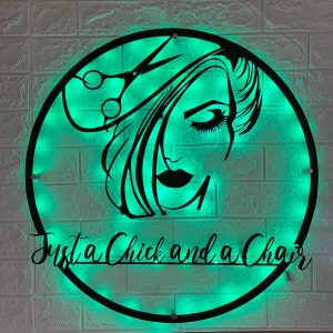 Personalized Hair Salon Metal Wall Art LED Light - Custom Hair Stylish Sign Home Decor - Hair Studio Metal Sign, Best Gifts, Beauty Led Sign