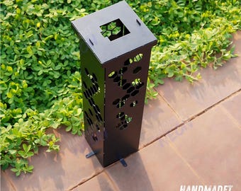 Honeycomb Metal Garden Column, Metal Yard Sculpture for Outdoor Decor Garden Decor, Laser Cut Steel Garden Column, Beehive Garden Column