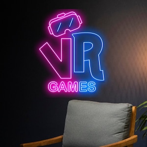 Custom VR Games Neon Sign, Virtual Reality Led Sign, Game Player Led ...