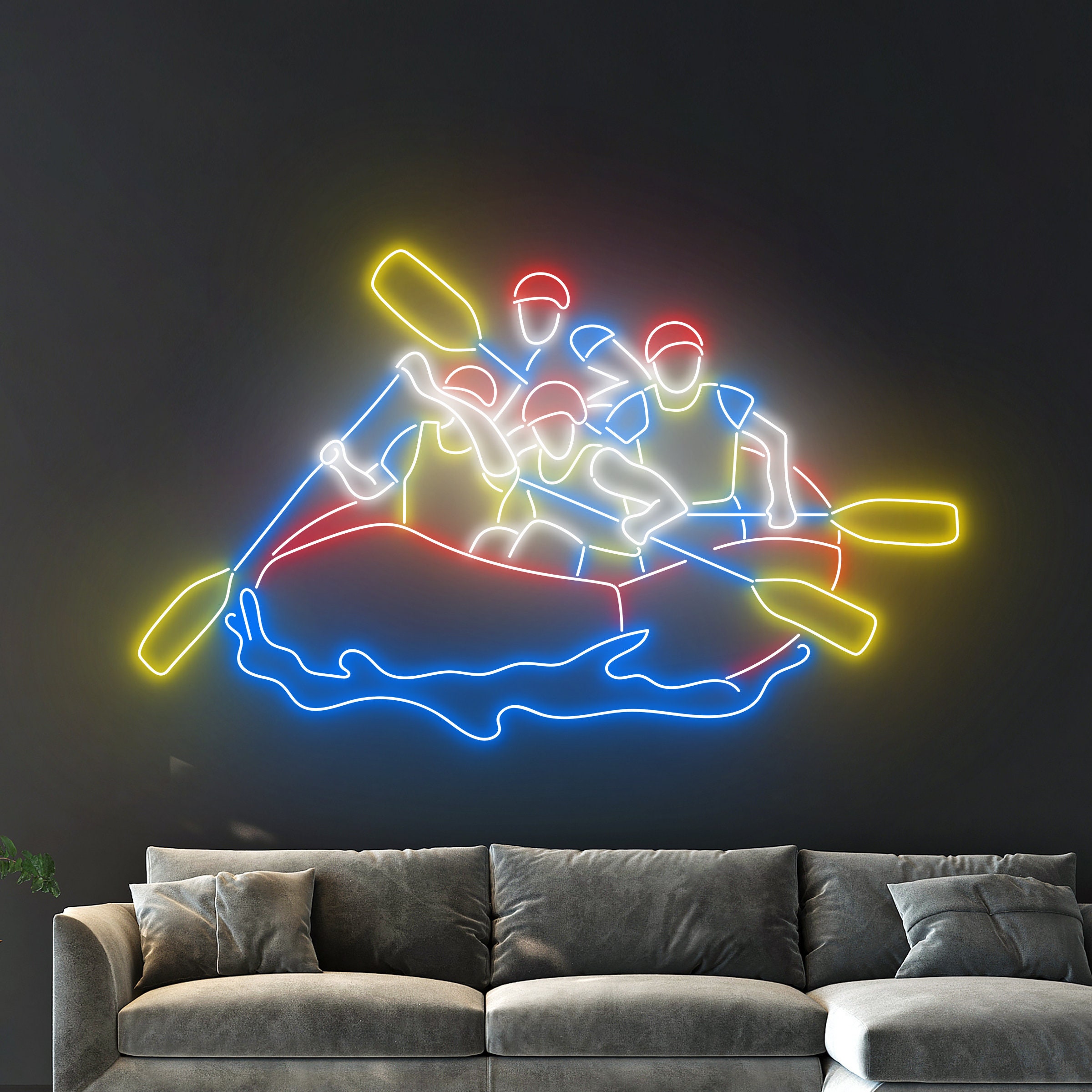 Rafting Neon Sign, Whitewater Rafting Led Sign, Rafting Mans Neon Sign ...