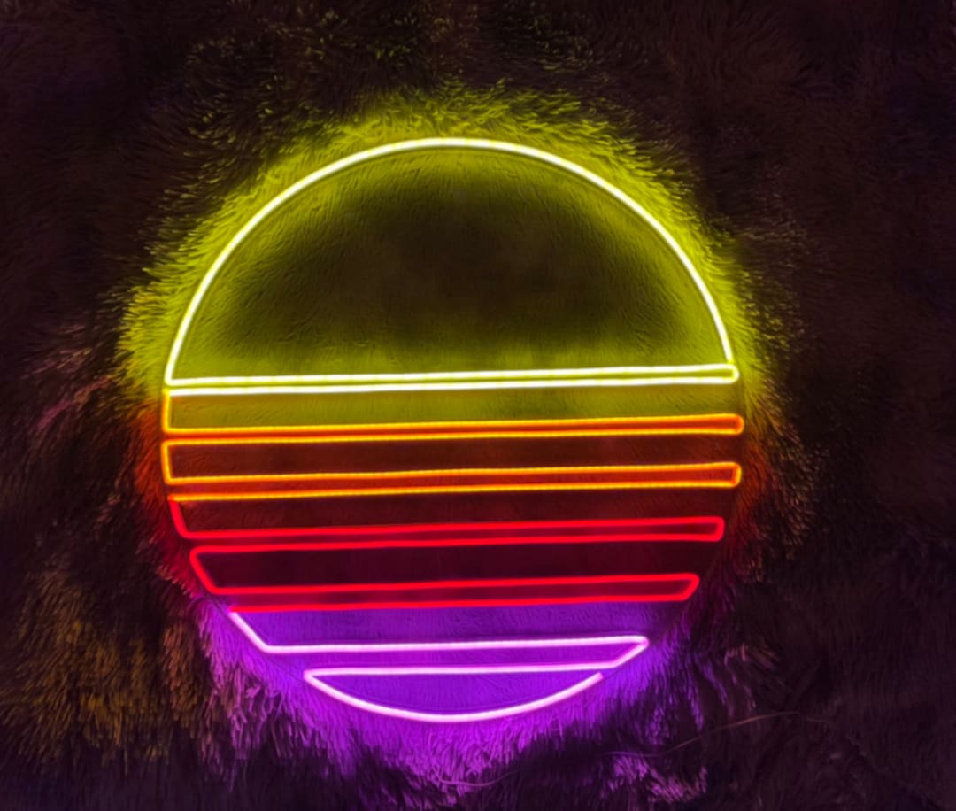 Sun Wave Led Sign, Sunwave Neon Sign, Wall Decor, Sun Neon Sign, Custom