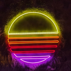 Sun Wave Led Sign, Sunwave Neon Sign, Wall Decor, Sun Neon Sign, Custom Neon Sign, Home Decor, Best Gifts, Sun Wave Led Lights