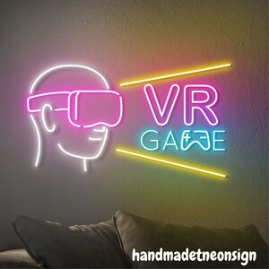 VR Game Neon Sign, VR Glasses Led Sign, Game Player Neon Light, Gamer ...